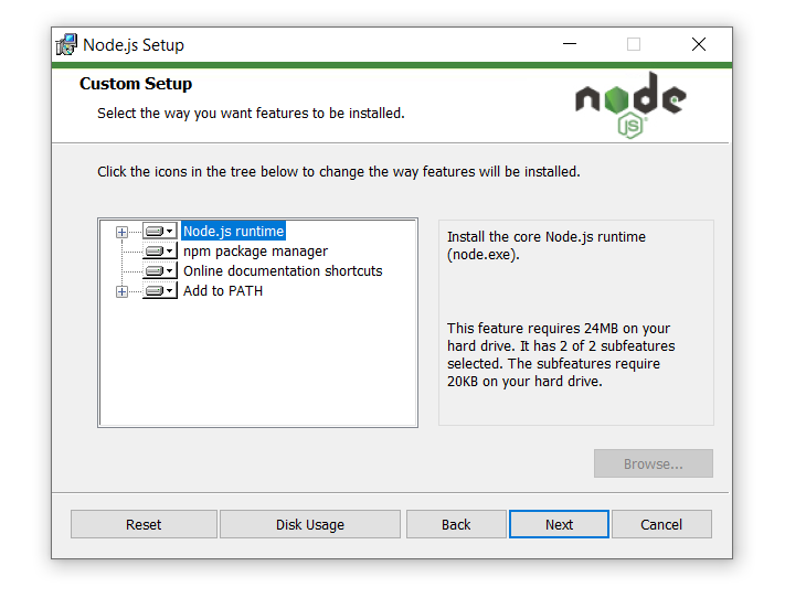 Install Nodejs Windows